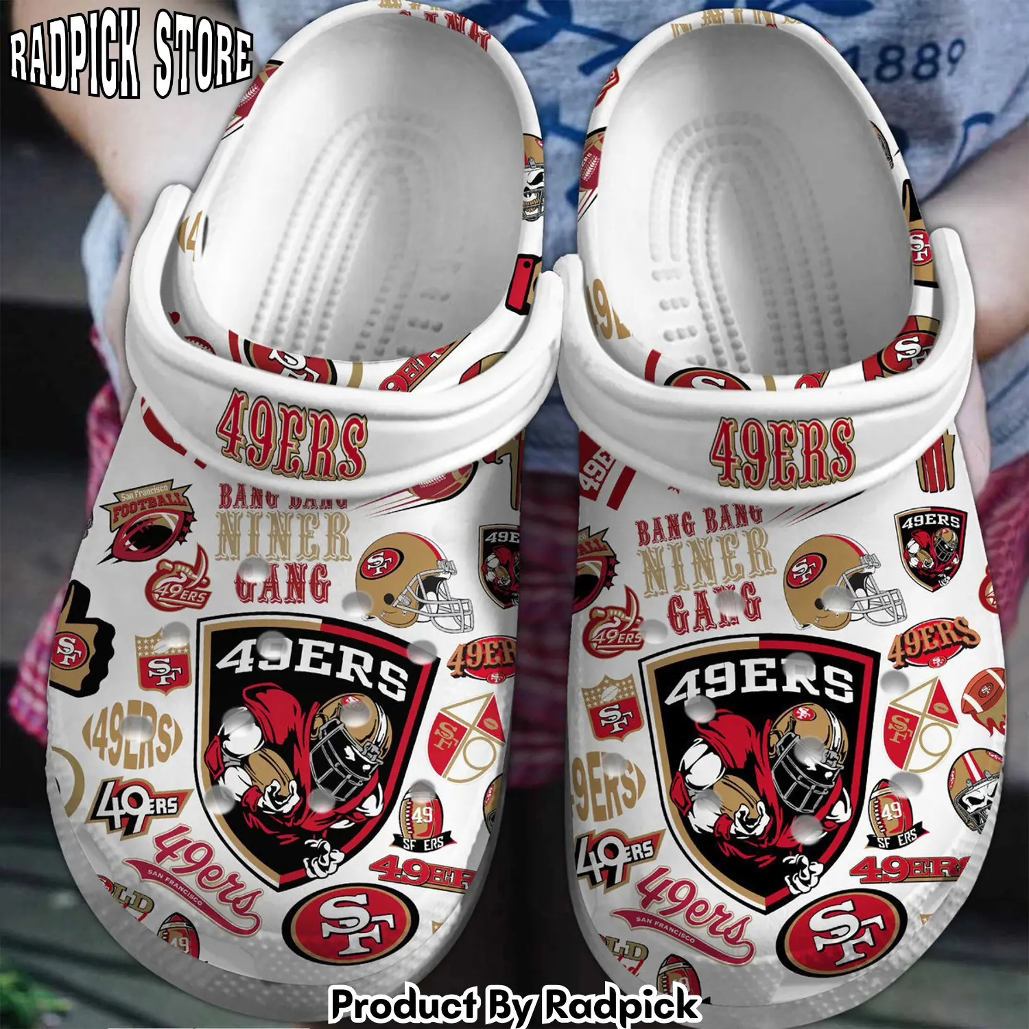Radpick san francisco 49ers nfl sport clogs crocband clogs shoes comfortable for men women and kids footwearelite exclusive whg rp6521764